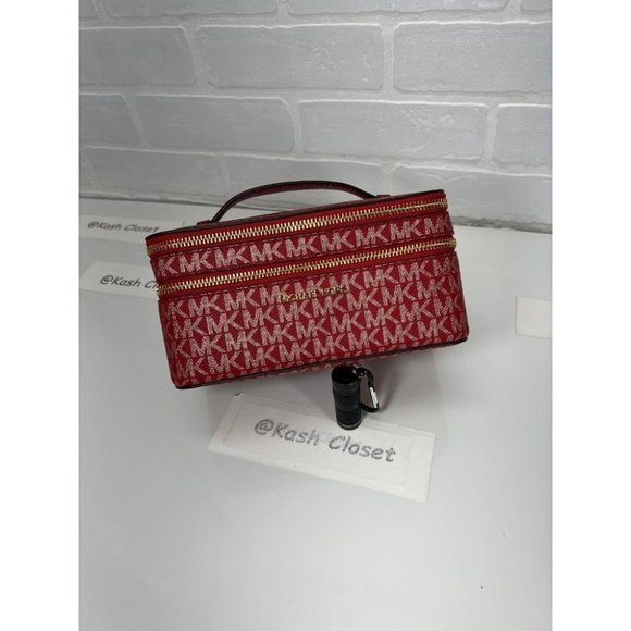 Michael Kors Jet Set Double Zipper Travel Case Chili Multi - Picture 3 of 11